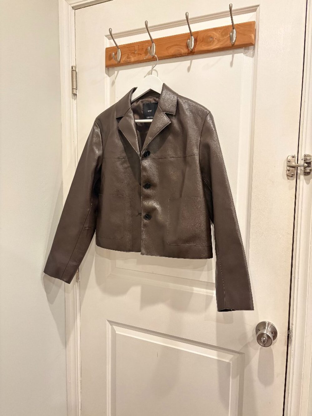 Mango Faux-leather jacket with pockets